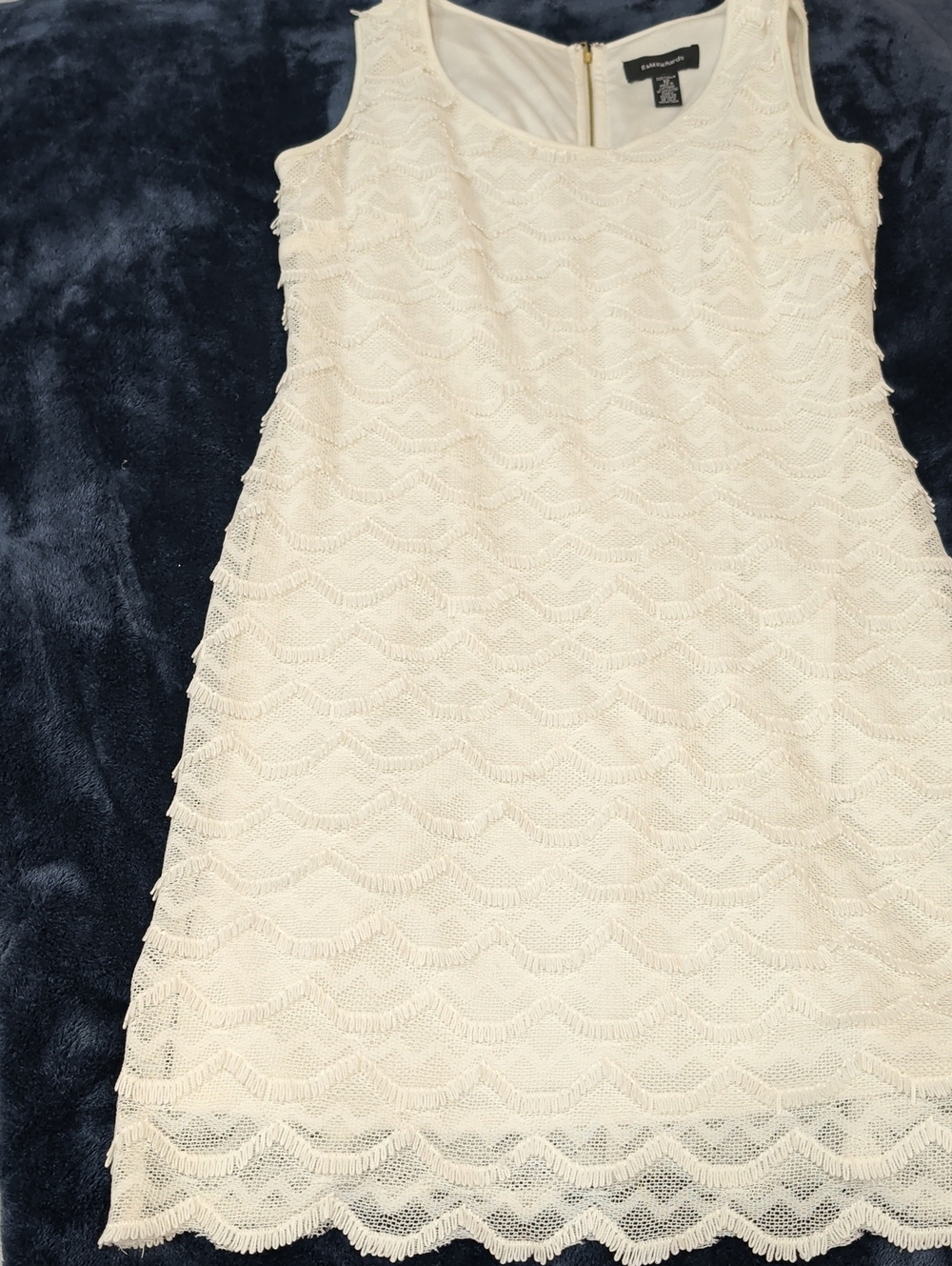 R&M Richards Cream Lace Sleeveless Shift Dress